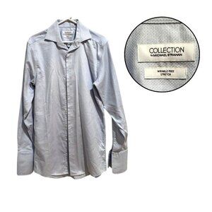 Michael Strahan Wrinkle Free Stretch Shirt Men X-Tall Light Blue Long Sleeve